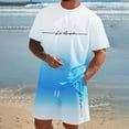 thumbnail image 2 of Mens 2 Piece Short Set Tracksuit Graphic Athletic T Shirt Casual Short Sleeve And Shorts Set Summer Streetwear Outfits (White,5XL), 2 of 5