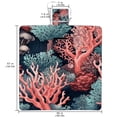 thumbnail image 2 of Coral Portable Canvas Picnic Blanket Waterproof Backing for Outdoor Travel - Foldable and Compact Mat for Camping and Beach - Blue Stripe Pattern - Easy to Clean and Durable Materials, 2 of 6