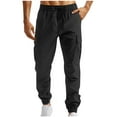 thumbnail image 2 of HAOTAGS Men's Joggers Pants, Drawstring Athletic Quick Dry Active Casual Pants Black 2XL, 2 of 6