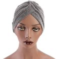 thumbnail image 4 of D-GROEE Shiny Flower Turban Shimmer Chemo Cap Hairwrap Headwear Beanie Hair Scarf, 4 of 7