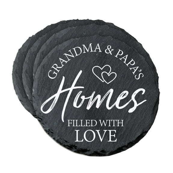 6pc Coaster Set Kitchen and Tabletop Decorations 4x4 Gift for Grandma & Papa's House