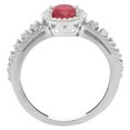 thumbnail image 2 of 14K White Gold Natural HQ Ruby Ring Oval 9x7 mm Floating Diamond Accents, size 7, 2 of 4
