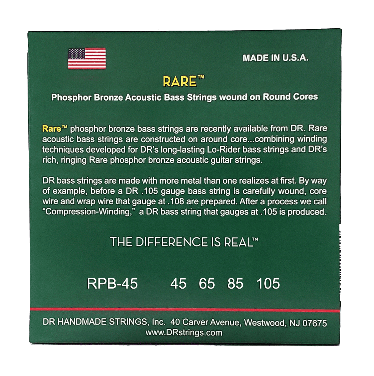 DR Strings Rare Phosphor Bronze Acoustic Bass Strings