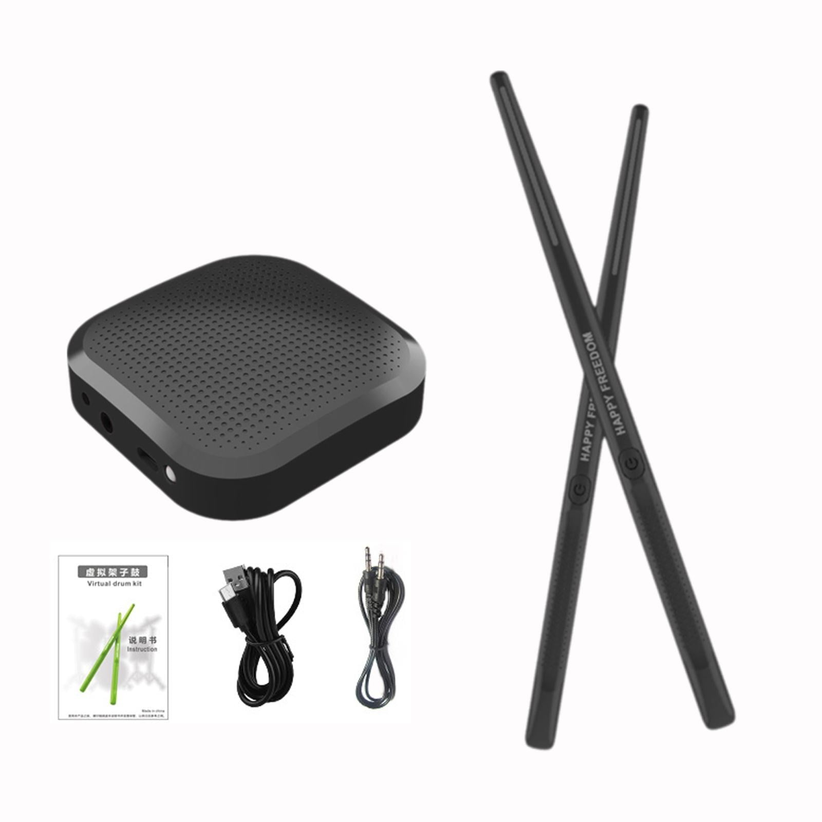 Goowood Electronic Drum Set Portable 3D Motion Sensing Air Drumsticks Virtual Pocket Drum Kit with 2 Drumsticks for Beginners Adults and Kids