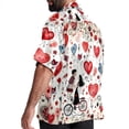 thumbnail image 3 of Valentine's Day Love Men's Hawaiian Button Down Printed Short Sleeve Summer Beach Shirts, 3 of 6