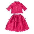 thumbnail image 3 of Xijirk Girls' 2-Piece Part Years Outfit Lace Cropped Top & Tiered Lace Trim Skirt Set,2-3 Years, 3 of 3