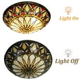 thumbnail image 7 of Vinplus Tiffany 3 Light Flush Mount Ceiling Light 16" White Finish with Tiffany Glass, 7 of 7