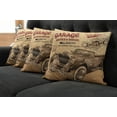thumbnail image 5 of Ambesonne Vintage Throw Pillow Cover 4 Pack, Old Style Car Repair, 24", Sepia Red, 5 of 5