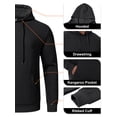 thumbnail image 3 of Taigaofy Men's Geometric Texture Hoodie with Pocket, Skin-Friendly Long Sleeve Casual Pullover, Perfect Valentine's Day Gift for Him Black XL, 3 of 7