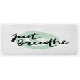 thumbnail image 1 of Just Breathe Kitchen Mat, Inspirational Positive Saying with Modern Brush Calligraphy Art, Plush Decorative Kitchen Mat with Non Slip Backing, 47" X 19", Mint Green Black White, by Ambesonne, 1 of 1