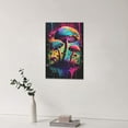 thumbnail image 2 of HFDF Mushroom Wall Art Banksy Mushroom Pictures Wall Decor Graffiti Forest Canvas Prts Artwork Patgs Home Office Decorations For Bathroom Kitchen Bedroom Livg Room 8x10inch Framed, 2 of 5