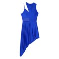 thumbnail image 3 of iiniim Women Lyrical Dance Dress One Shoulder Split Asymmetrical Modern Contemporary Ballroom Latin Dancewear Royal Blue S, 3 of 7
