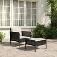 thumbnail image 1 of vidaXL 2 Piece Garden Lounge Set with Cushions Black Poly Rattan, 1 of 5