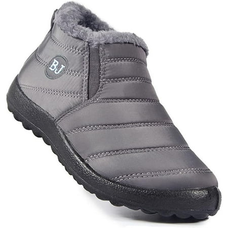 Men Women s Waterproof Ankle Boots Thick Outsole Non-slip Outdoor Lady Snow Boots Slip-on Winter Cotton Shoes