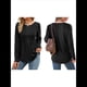 thumbnail image 3 of Blusa Tipo Túnica Plisada de Larga Abullonada para Mujer, Cuello Redondo, Estilo Elegante, Informal, Holgada, para Verano Negro XXL, 3 of 5
