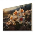 thumbnail image 2 of Designart "Daffodils landscape Sunset II" Floral Print on Natural Pine Wood, 2 of 5