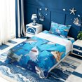 thumbnail image 5 of meiyoeat Cute Cartoon Shark Twin Sheets For Boys,Watercolor Ocean Theme Bedding For Kids,3pcs, 5 of 6