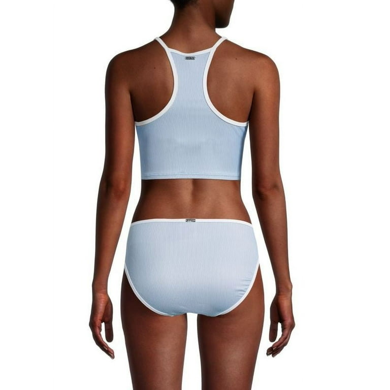 Calvin Klein EARL BLUE Bound Longline Racerback Bikini Swim Calvin Klein EARL BLUE Bound Longline Racerback Bikini Swim