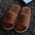thumbnail image 3 of SPRING PARK Home Indoor Hotel Slippers Round Toe Coral Fleece Shoes Slip On Footwear Men Women, 3 of 8
