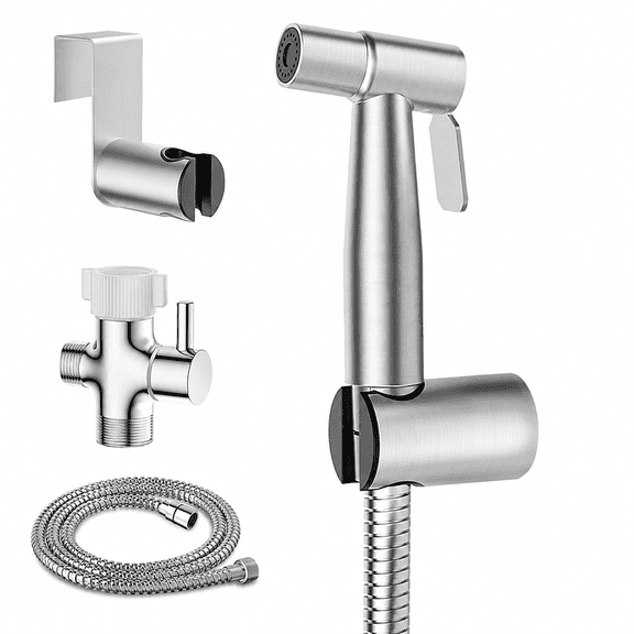 Stainless Steel Handheld Bidet Sprayer, Adjustable Pressure Leak-Proof Jet Spray for RV Toilet and Personal Cleaning