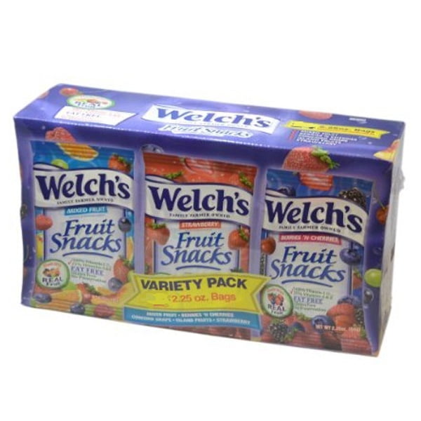 Welch's Fruit Snacks Variety 2.25 Oz Bags Pack of 36