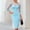 Sky Blue, variant on Women's Elegant Off-Shoulder Sheer Mesh Puff Sleeve Midi Dress – Bodycon Solid Color Sexy Formal Cocktail Gown Black，XXL