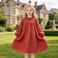 thumbnail image 2 of JFOPQVSM Toddler Kids Baby Girl Dress Long Sleeve Solid Color Casual Dresses Girls Fall Winter Outfit Clothes, 2 of 6