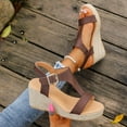 thumbnail image 6 of 2025 Womens Sandals Beach, Xunlbb Women's Summer Size Casual High Heel Clasp Fish Mouth Sandals(Brown,Size:35), 6 of 9
