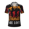 thumbnail image 2 of Daiia Not All Who Wander Are Lost Hiking Pattern Men’s Polo Shirts,Solid Deck Shirt,Classic Fit, Breathable Cotton Polo for Casual and Sport Wear-X-Large, 2 of 7