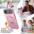 thumbnail image 6 of For iPhone Air Ultra Slim Hybrid TPU+PC Protective Cover with Metal Rotation Holder , Compatible MagSafe, Military Grade Shockproof Phone Case Cover,Pink,For iPhone Air, 6 of 7