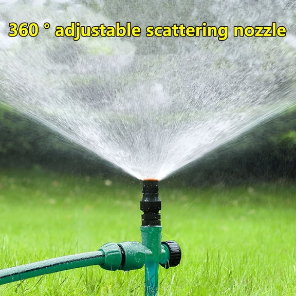 ACDANC 5 Pack Automatic Garden Water Sprinkler on Spike Base,Adjustable Sprinkler Nozzle 360 Degree Large Area Coverage for Lawn Patio Garden Irrigation (Green)