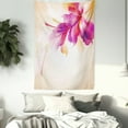 thumbnail image 4 of Abstract Tapestry, Artistic Floral Arrangement with Vibrant Points and Leaves Artwork, Wall Hanging for Bedroom Living Room Dorm Decor, 40W X 60L Inches, Purple Pink and Beige, by Ambesonne, 4 of 5