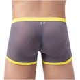 thumbnail image 5 of YWDJ Mens Boxer Briefs Cotton Blend Breathable Lightweight No Show Men Casual Fashion Solid Sexy Underwear Gold Mesh Striped Breathable Hip Shorts Gray XL, 5 of 7