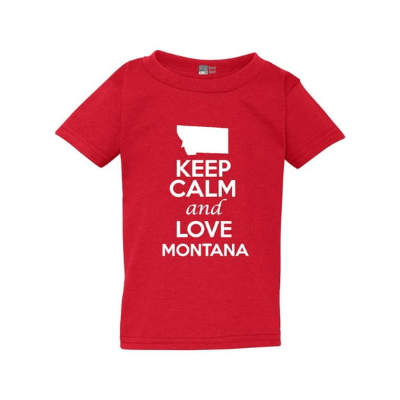 Keep Calm and Love Montana Country People Map Patriotic Toddler Kids T-Shirt Tee