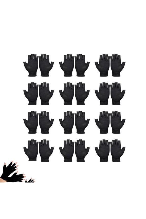 12 Pairs Cotton Gloves,Reusable Half Finger Touchscreen Gloves,7.5x3.9In Summer Sun UV Protection Gloves for Men and Women