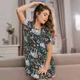 thumbnail image 3 of Easygdp Cute Sloth Camisón de manga corta para mujer, informal, estampado, 3 of 6