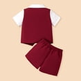thumbnail image 4 of XAOFW Baby Boy Outfits Short Sleeved Layered Shirts Shorts Toddler Kids Summer Fall Gentleman Sets 12-18 Months, 4 of 5