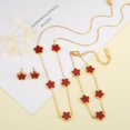 thumbnail image 4 of Clover Jewelry Set 18K Gold Plated Stainless Steel Necklace with Flower Design Four leaf clover for Women, Elegant Four Leaf Clover Necklace Floral Style Jewelry, 4 of 7