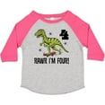 thumbnail image 3 of Inktastic 4th Birthday Party Dinosaur 4 Year Old Boys Toddler T-Shirt, 3 of 5