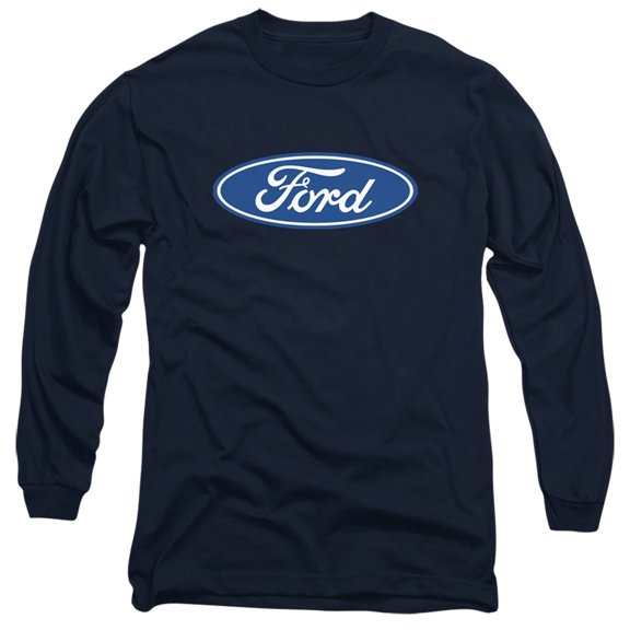 Ford Dimensional Logo Long Sleeve Adult 18/1 T-Shirt Navy
