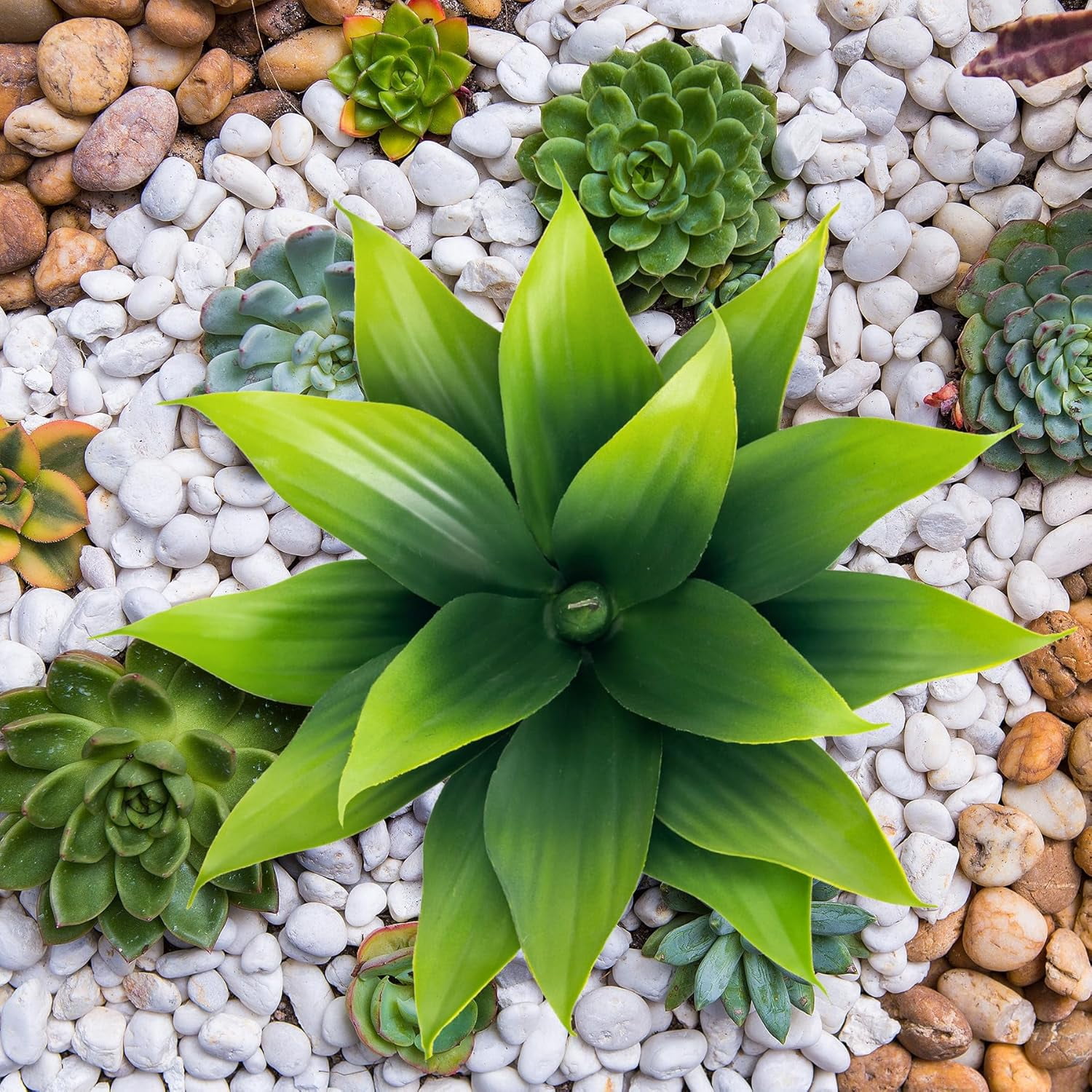 Fake Plants Artificial Agave Plants 13.8" Large UV Resistant Fake Agave Planters for Indoor and Outdoor Decorating Tropical Plant Succulents Greenery Indoor Decor(2Pack, Purple