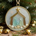 thumbnail image 6 of Sea Glass Christmas Ornaments - Handmade Coastal Nativity Scene & Heart Friendship Keepsake Pendants with Starfish Seashell Accents for Christmas Tree Decor, Coastal Home, Holiday Gifts for Family, 6 of 7