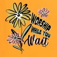 thumbnail image 6 of Wild Bobby Worship While You Wait Sunflower Pink and Yellow Inspirational/Christian Men Tee, Gold, Large, 6 of 6