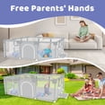 thumbnail image 2 of Baby Playpen, HDJ 71 inch Extra Large Baby Play Yard with Soft Breathable Mesh, Play Fence for Infant and Toddlers, Anti-Slip Base, Gray, 2 of 8