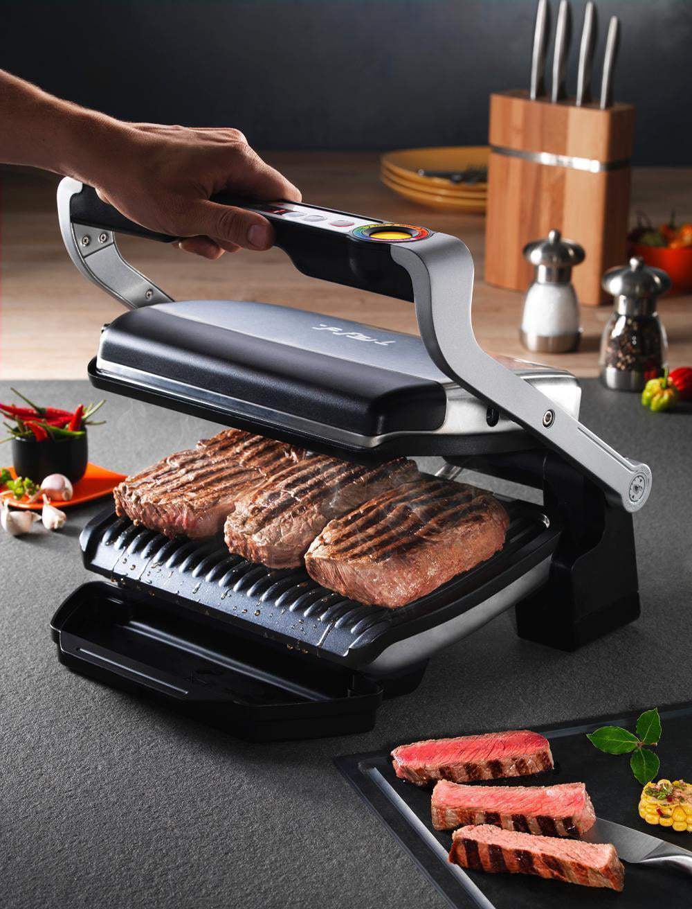 Removable Nonstick Dishwasher Details about   T-fal GC70 OptiGrill Electric Grill Indoor Grill 