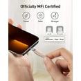 thumbnail image 5 of Anker Powerline+ II Braided Nylon Lightning Charging Cable w/Pouch(10ft), MFi Certified,Gold, 5 of 6