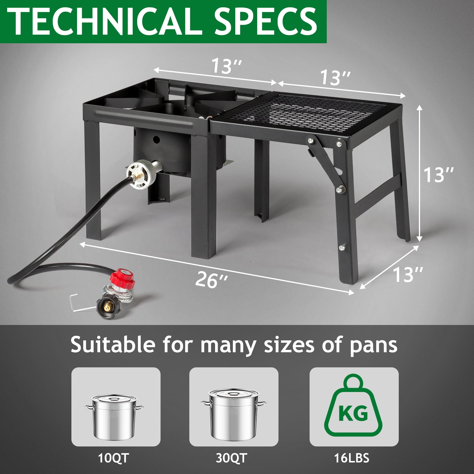 Ktaxon Propane Stove 50000 BTU Cooker Outdoor Camping Picnic Stove Stand BBQ Grill