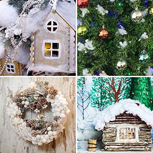 2 Pieces, Thickened Christmas Snow Blanket Set White Artificial Snow Blankets Christmas Village Backdrop Decorations for Christmas Ornament 