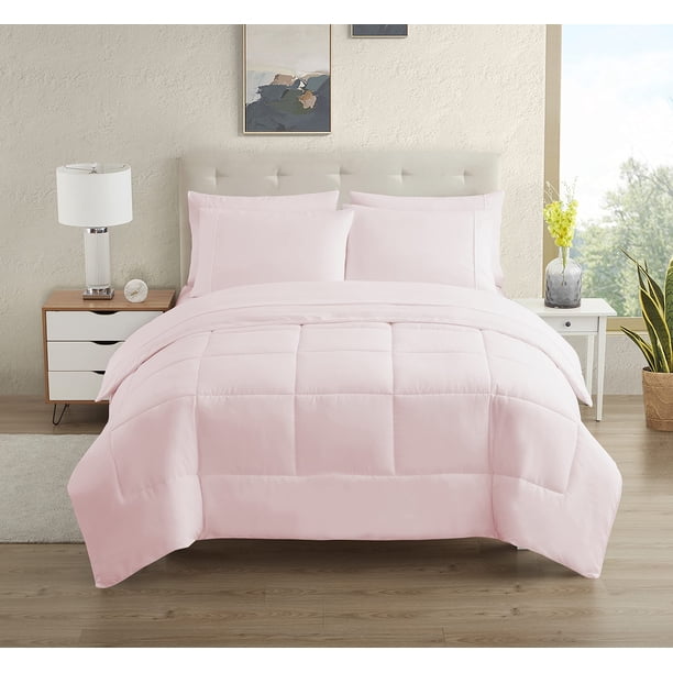Juego de ropa de cama Sweet Home Collection, tamaño completo, color rosa pálido