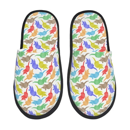

Tideii Colored Armadillos for Home Indoor Cotton Slippers Autumn and Winter EVA Plush Slippers Household Supplies Unisex-Medium